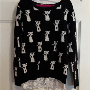Self Esteem Black and White Cat Sweater